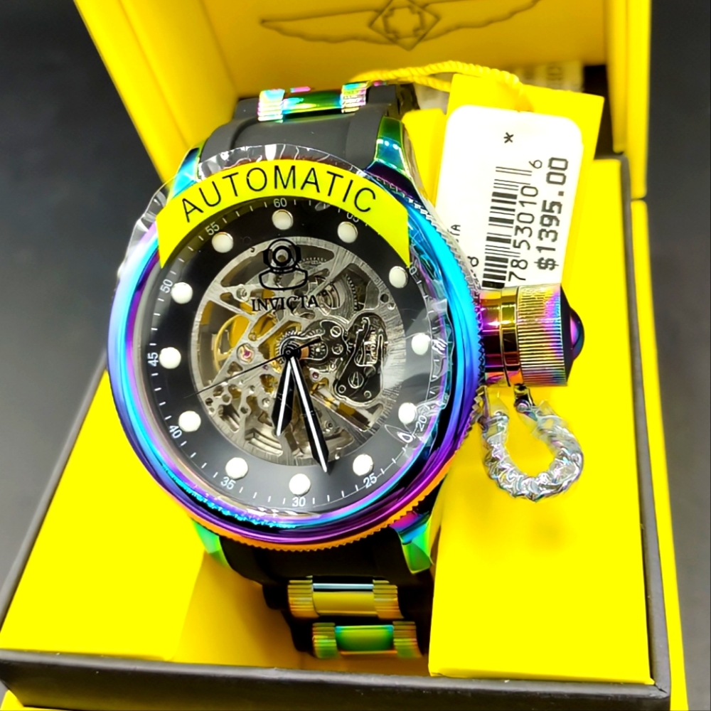 FIRM PRICE-New Invicta Iridescent Russian Driver automatic Men's Watch.